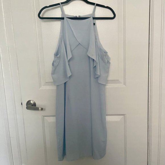 Light Blue Cold Shoulder Shift Dress - Picture 2 of 4